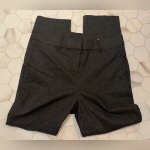 Lane Bryant black Pinstripe Straight Leg dress Pants High Rise 14 silver thread